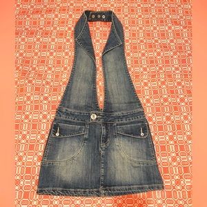 Jean mini skirt romper